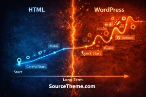 عکس تفاوت قالب HTML با وردپرس در تصمیمگیری بلندمدت